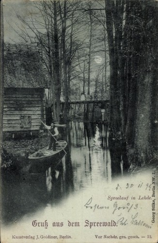 Mondschein lehde lübbenau - ak,
