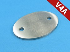 Edelstahl Ronde OVAL 2-Loch Ankerplatte gestanzt 85x60 Rostfrei V4A K240