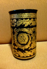Rosenthal Versace Gold Baroque Vase schwarz-gold - 14 cm
