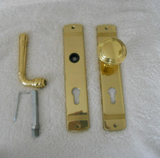 Massiv Messing Haustürgarnitur ,Schutzbeschlag , unverbaut , 72 mm