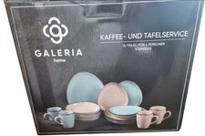GALERIA Kaffee- & Tafelservice 16-tlg. Naturlook Oval Türkis - Neu