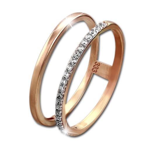 Damen gold doppel ring - doppel-ring, 333er