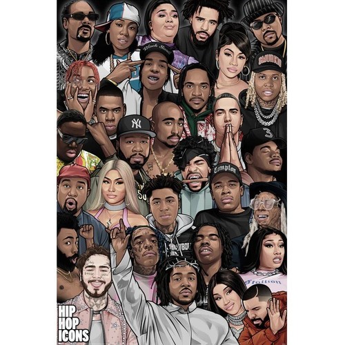 Poster hip hop icons collage - poster,