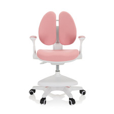 hjh OFFICE Kinderstuhl Schreibtischstuhl KID WING Kindermöbel Stoff rosa