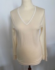 SAWACO Langarmshirt Winterwäsche Gr. 40/42 in creme 64 % Wolle 36 % Seide Sport