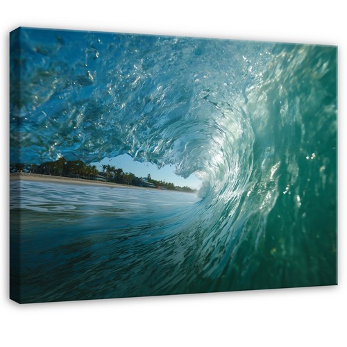 Leinwand welle strand natur - leinwand,
