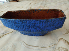 Blumentopf Blumenübertopf Blau/ Schwarz Keramik Länglich