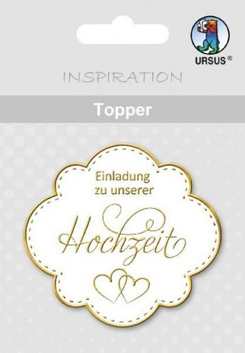 Topper weiß gold - topper,, weiß/gold,