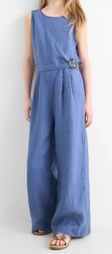 Jumpsuit leinen anzug overall - jumpsuit, leinen-anzug