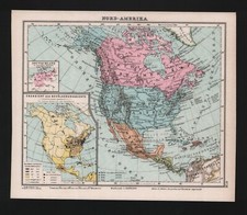 Landkarte map 1910: Nord-Amerika. Bevölkerungsdichte USA