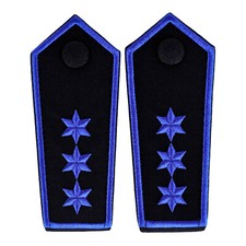 Schulterklappen 3 Sterne blau + Paspel