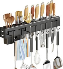 PIVELLO Küchenregal Edelstahl 50cm - Hakenleiste, Ohne Bohren, für Wand