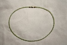 Top Halskette/ Armband mit Peridot, 3 mm Kugeln, 40-48 cm, 925 Silber vergoldet