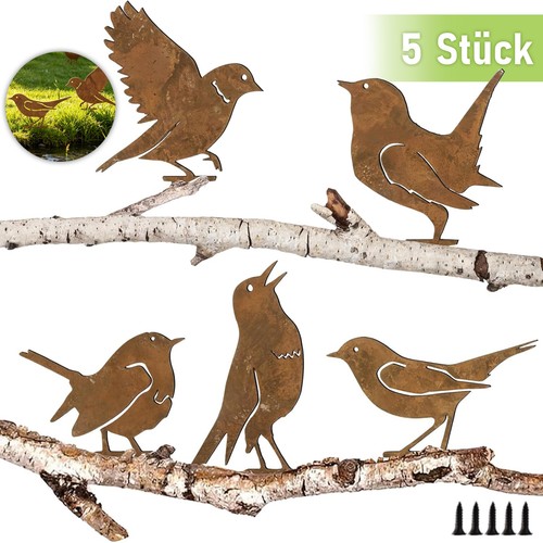 5er gartendeko vogel dekofigur - gartendeko,
