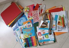 Basteln Große Menge Material Ton Transparent Papier Stifte Moosgummi Kleber uvm