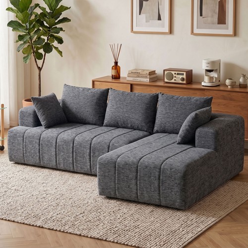 Homcom ecksofa form 256cm - ecksofa, l-form