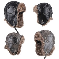 Schwarz Piloten Pelzmütze