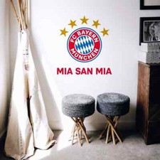 Wandtattoo Mia San Mia Offizielles Lizenzprodukt des FC Bayern München 5 Sterne