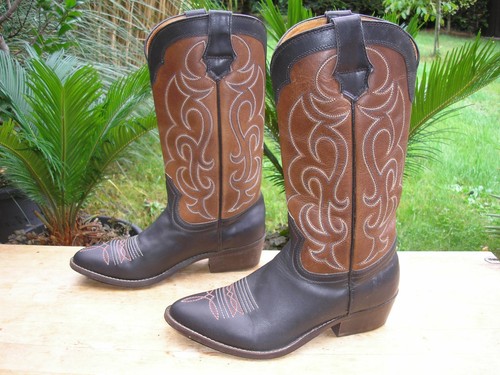 Schwarz braune cowboystiefel - braune,