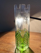 Grüne Kristall Vase eckig