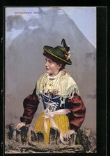 Werdenfelser Mädl in oberbayerischer Tracht, Ansichtskarte 