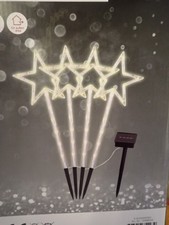 Weihnachten Solar Gartenstecker Stern 4er set neu Warmweiss