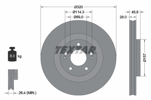 Textar 92306503 bremsscheibe - 92306503,