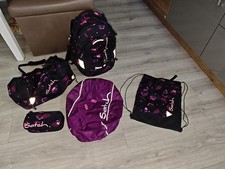 Satch Mystic Nights Schul Rucksack Ranzen Sport Tasche Set Regenschutz wie neu