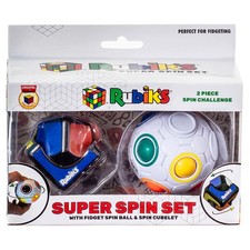Offizielles Original Rubiks 2-teiliges Super Spin Set Würfel Würfel & Spin Ball Puzzle