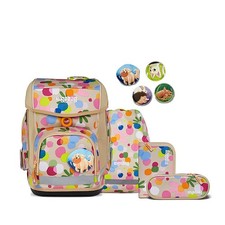 Schulranzen Mädchen Ergobag CUBO Flower PowBär 5-teiliges Set