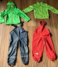 Kinder Regenjacke mit Kapuze Quechua - Steppjacke Vaude - 2 Regenhosen 122/128