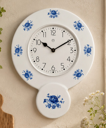 Küchenuhr blaue rose - rose, wanduhr