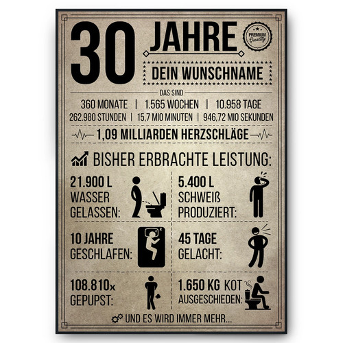 Geburtstag geschenk 30 - 30., |