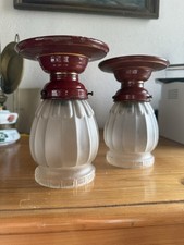 2 Antike Jugendstil Lampen Villa Emaillie Fassung um 1900