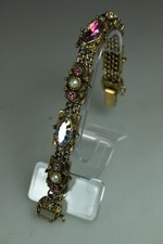 Tara Armband Strasssteine Art Deco 40er 50er Jahre vintage Schmuck 19,5cm Perlen