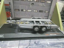 Auto Anhänger Trailer Transporter Hänger Doppelachser Rallye silber S IXO 1:43