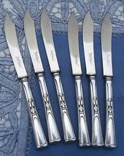 6 Traumhafte versilberte Obstmesser Wellner 65 / Kochberg 27500 Jugendstil Nr. 1