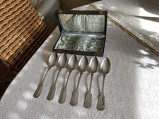 6 antike Spaten 800er Silber Esslöffel F.Schwarz Würzburg
