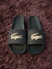 Lacoste Croco Slide 119 Marine Weiß Herren Strand Sommer Flip Flops-Größe 7/8