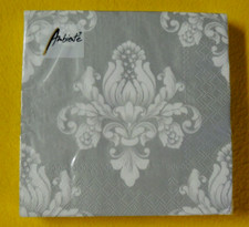 20 Servietten silber weiß