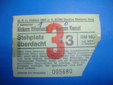 81/82 Ticket OFC Kickers Offenbach Hessen Kassel Eintrittskarte Sammler