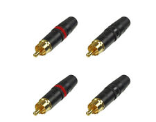 4x REAN Neutrik NYS-373-0 NYS-373-2 Cinchstecker vergoldet RCA Cinch Paar NYS373