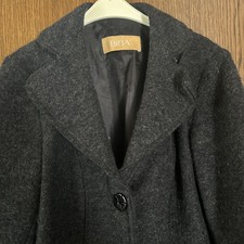 Wollmantel Damen Biba/Pariscop by Escada schwarz anthrazit gr.40/42 sehr gut erh