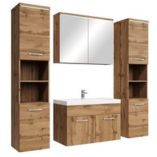 Badplaats Badmöbel Komplettset Paso XL LED 80 x 40 cm Eiche - Badezimmermöbel mi