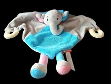 Schmusetuch Minifeet Schnuffeltuch 30x30cm  Kuscheltuch Elefant grau blau rosa