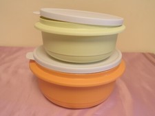 Tupperware 2x Rührschüssel Set Pastellfarben Grün/orange NEU