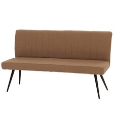 B-Ware Sitzbank MCW-K16, Rückenlehne Stoff Bouclé Metall 160cm, braun