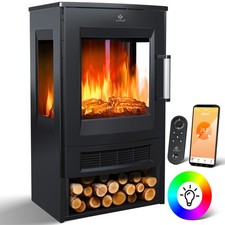 RETOURE Elektrokamin 1800W Kamin Elektrisch Ofen Heizung LED Flammeneffekt Wifi