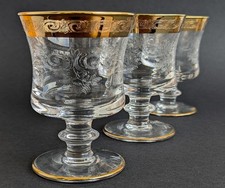 Murano Medici 3 Weingläser im Set Goldrand 100 ml Weinkelch Vintage Weinglas