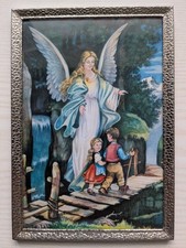 altes Heiligenbild Schutzengel